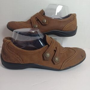 Earth Origins Womens 8.5 M Loafer Jamie Casual Slip On Flats Shoes Brown Leather